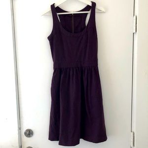 Eggplant A-Line Exposed Zipper Dress